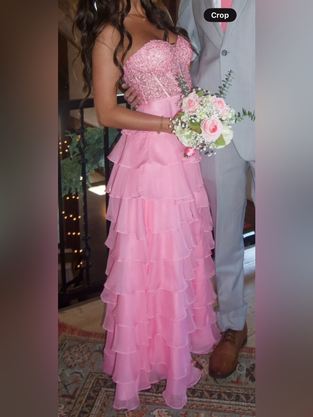 Pink Tiered Ruffle Maxi Skirt - Women